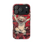 Graffiti Cat Phone Case UK, Street Art Aesthetic Cover, Bold Red Cartoon Cat Design, Dual Layer Shockproof Protective Glossy Matte Case - Image 38