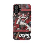 Mischievous Cat 'Oops!' Phone Case | Protective iPhone Cover, Red Black Cartoon - Image 13