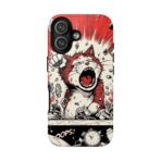 Screaming Cat Explosion phone case | tough cases, red comic art - Image 33