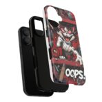 Mischievous Cat 'Oops!' Phone Case | Protective iPhone Cover, Red Black Cartoon - Image 7