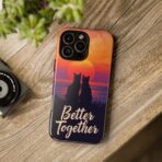 Better Together Cat Phone Case UK, Sunset Cat Silhouette Aesthetic Cover, Cute Couple Pet Design, Dual Layer Shockproof Glossy Matte Gift - Image 28