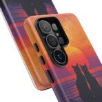 Better Together Cat Phone Case UK, Sunset Cat Silhouette Aesthetic Cover, Cute Couple Pet Design, Dual Layer Shockproof Glossy Matte Gift - Image 52