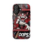 Mischievous Cat 'Oops!' Phone Case | Protective iPhone Cover, Red Black Cartoon - Image 33