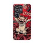 Graffiti Cat Phone Case UK, Street Art Aesthetic Cover, Bold Red Cartoon Cat Design, Dual Layer Shockproof Protective Glossy Matte Case - Image 49