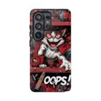 Mischievous Cat 'Oops!' Phone Case | Protective iPhone Cover, Red Black Cartoon - Image 49