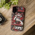 Mischievous Cat 'Oops!' Phone Case | Protective iPhone Cover, Red Black Cartoon - Image 16