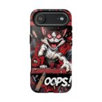 Mischievous Cat 'Oops!' Phone Case | Protective iPhone Cover, Red Black Cartoon - Image 35