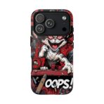 Mischievous Cat 'Oops!' Phone Case | Protective iPhone Cover, Red Black Cartoon - Image 37