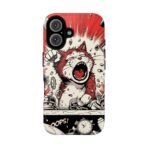 Screaming Cat Explosion phone case | tough cases, red comic art
