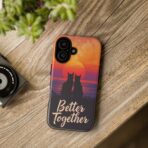 Better Together Cat Phone Case UK, Sunset Cat Silhouette Aesthetic Cover, Cute Couple Pet Design, Dual Layer Shockproof Glossy Matte Gift - Image 6
