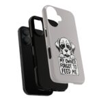 Sad Puppy Holding 'My Owner Forgot to Feed Me' Phone Case | Dog Rescue Humor - Image 3