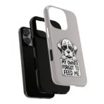 Sad Puppy Holding 'My Owner Forgot to Feed Me' Phone Case | Dog Rescue Humor - Image 19