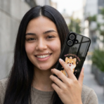Cute Shiba Inu Phone Case UK, Cartoon Dog Pastel Aesthetic Cover, Dual Layer Shockproof Protective Case, Glossy Matte Gift Idea