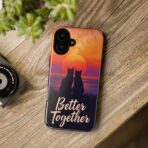 Better Together Cat Phone Case UK, Sunset Cat Silhouette Aesthetic Cover, Cute Couple Pet Design, Dual Layer Shockproof Glossy Matte Gift - Image 10