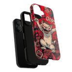 Graffiti Cat Phone Case UK, Street Art Aesthetic Cover, Bold Red Cartoon Cat Design, Dual Layer Shockproof Protective Glossy Matte Case - Image 3