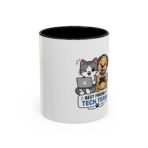 Cute Cat Dog Coding Mug for Programmers, Funny Developer Coffee Cup, Remote Work Desk Gift, Techie Pet Lover Mug, Laptop Team Gift - Image 2